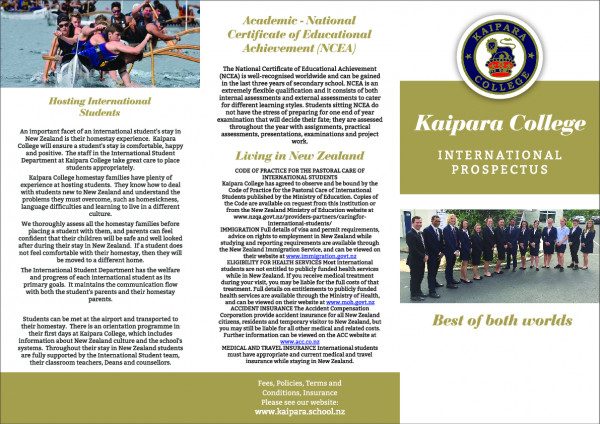 Kaipara College International Prospectus