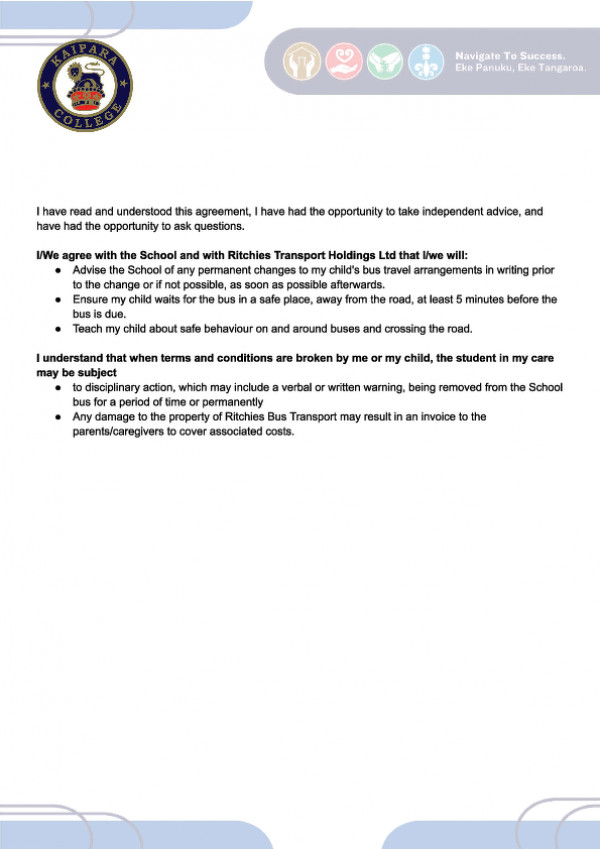 Kaipara College School Bus Contract P2