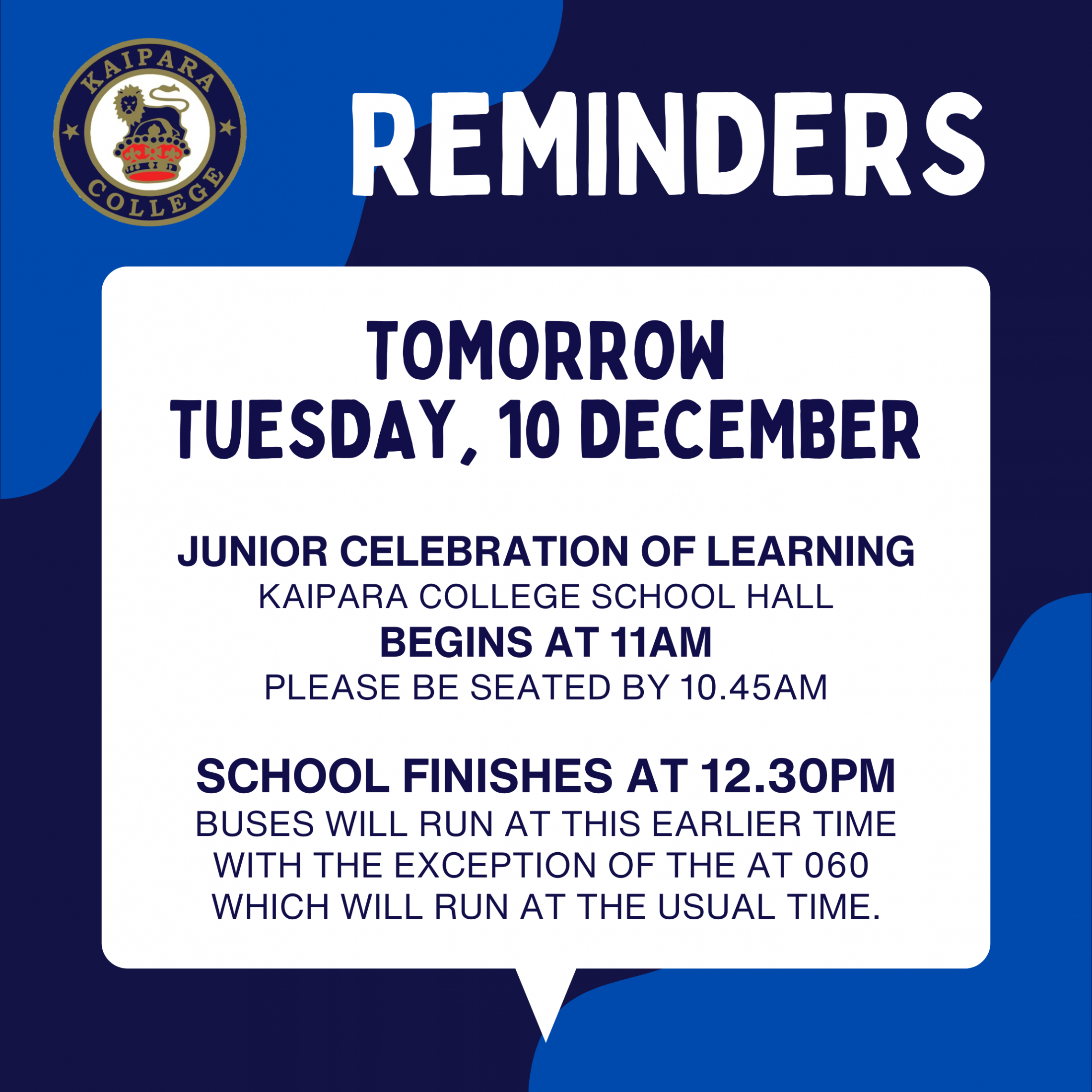 09122024 Reminders For Last Day