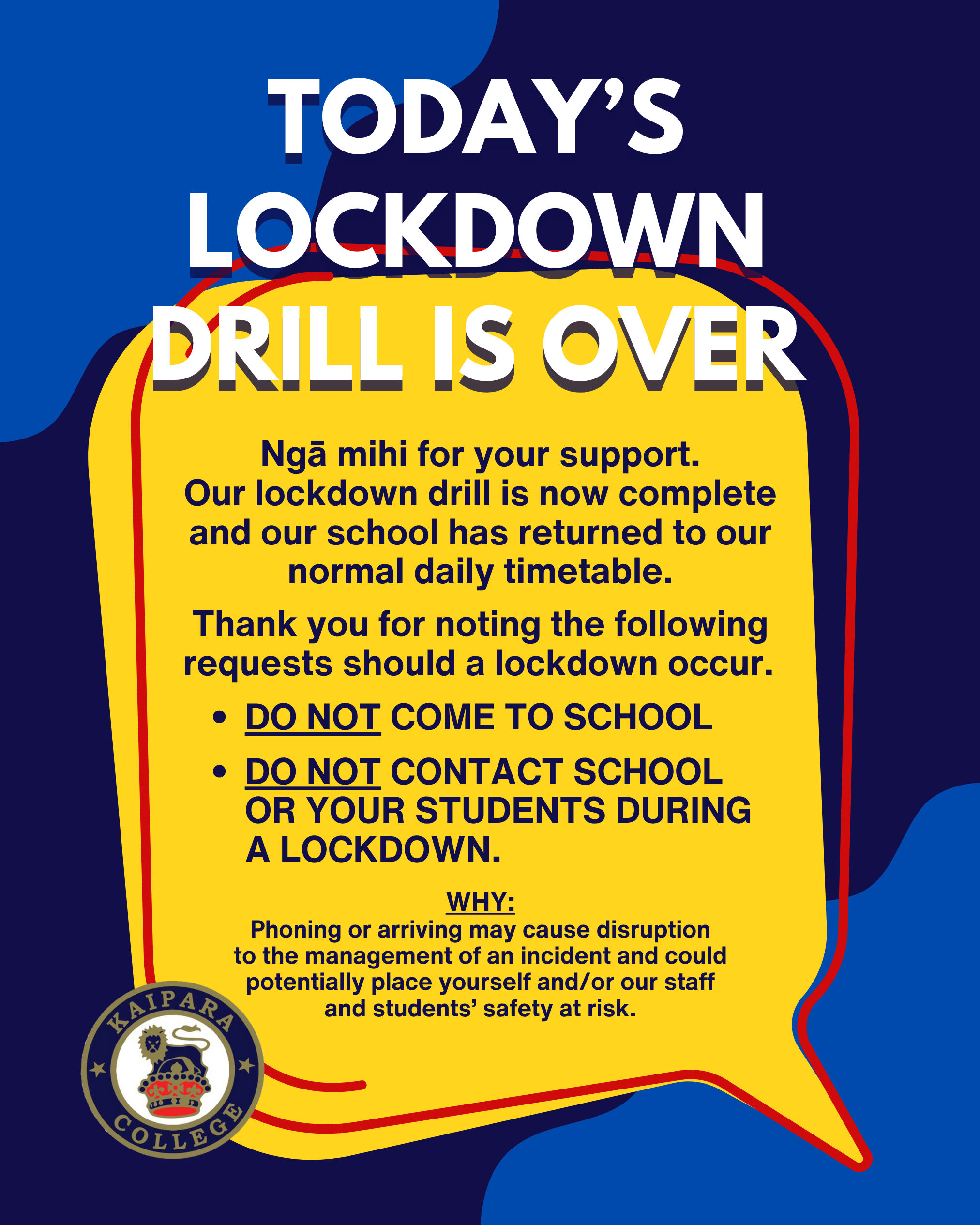 Lockdown Drill Is Over