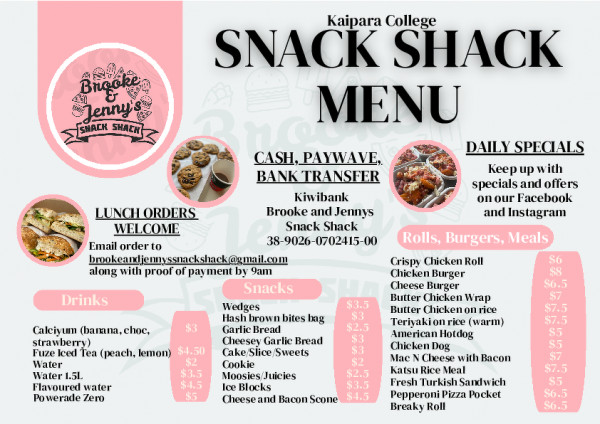 Menu Update Term 2, 2026